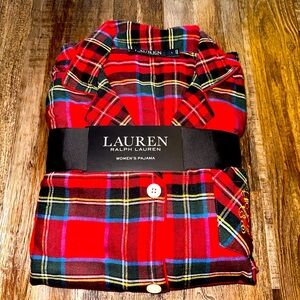Ralph Lauren Red Tartan Plaid Women's Pajama Set